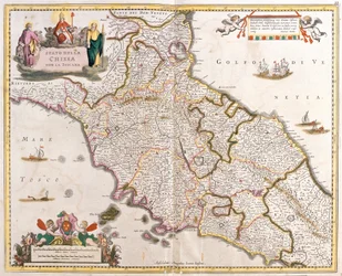 Karte der Kirchenstaaten in der Toskana (Italien)