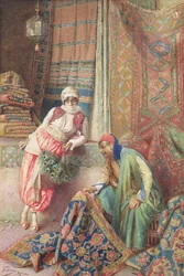 Handeln mit dem Teppichverkäufer, c.1875