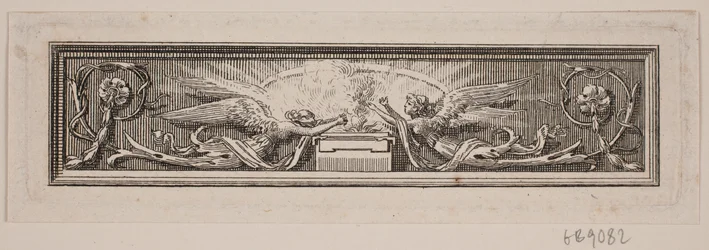 Ornament mit Altar und zwei Engeln