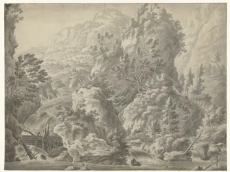 Berglandschaft mit Wasserfall