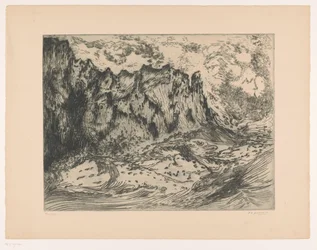 Wellen bei Felsen