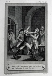 Die Ermordung des russischen Kaisers Peter III. Fjodorowitsch am 17. Juli 1762
