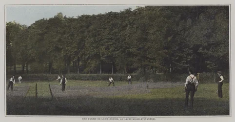 Ein Tennisspiel am Lycee Michelet, Vanves, Paris