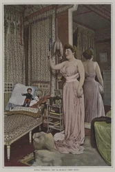 Anna Thibault, französische Sängerin an der Scala, Paris, zu Hause