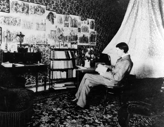 Aubrey Beardsley im Cosmopolitan Hotel, Menton, Frankreich, 1898