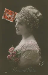 Bonne Fete. Postkarte gesendet im Jahr 1913