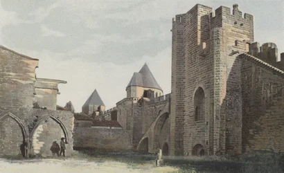 Carcassonne Zitadelle, Südseite, Turm Saint-Nazaire (vor vollständiger Restaurierung)