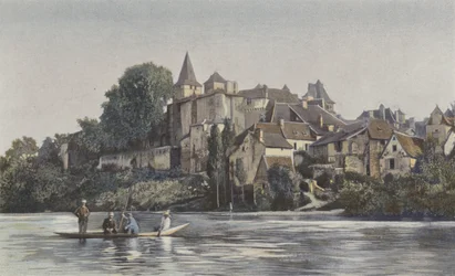 Carennac, Gesamtansicht der Stadt am linken Ufer des Lot