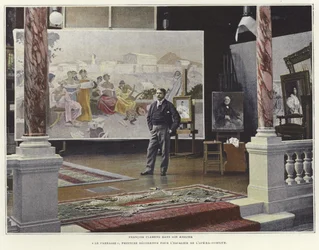 Francois Flameng in seinem Atelier