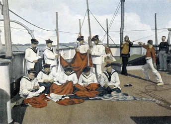 Französische Marine, späte 19. Jahrhundert: Reparatur der Pavillons - Bibl. des Arts deco.