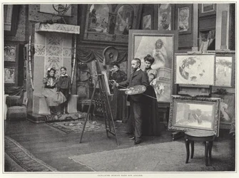 Guillaume Dubufe in seinem Atelier