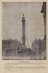 La Commune de Paris, Die Vendôme-Säule (s/w Foto)