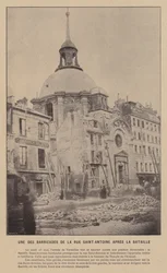 La Commune de Paris, Eine der Barrikaden der Rue Saint-Antoine nach der Schlacht (s/w Foto)