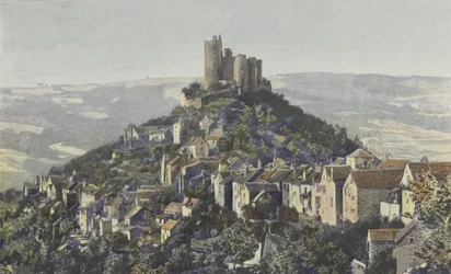 Najac, Gesamtansicht der Stadt und des Schlosses