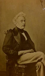 Porträt von Hippolyte Bellangé, französischer Maler und Lithograf; Visitenkarte (s/w Foto)