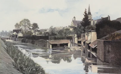 Saint-Calais, Waschhäuser am Ufer der Anille