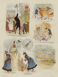 Ein Tag voller Unglück (Farblithografie)