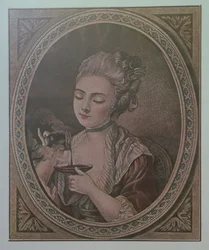 Eine Dame trinkt Schokolade