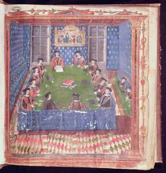 Ein Treffen in der Chambre des Comptes, aus dem Livre Ferre