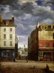 Eine Straße im alten Paris