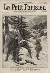 Ein Kindermörder in den Alpen: ein italienischer Mann wartet darauf, einen Jungen zu ermorden, dem er versprochen hatte, ihm zu helfen, den schneebedeckten Pass des Col de l