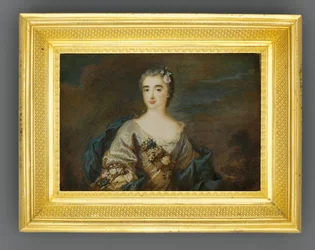 Eine Dame namens Louise-Jeanne de Durfot, Duchesse de Mazarin et de la Meilleraye, ca. 1750