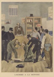 Ein Dieb, der eine gestohlene Uhr verschluckte