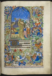 Stunden der Passion: Agonie im Garten, mit zusätzlichen Szenen im Rand, aus dem Stundenbuch (The Bedford Hours) ca. 1410-30