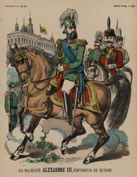 Alexander III., Zar von Russland (farbige Gravur)