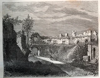 Amphitheater von Fréjus - Gravur in „La France illustrée: Geographie, Geschichte, Verwaltung, Statistik“ von V.A. Malt-Brown. 1884