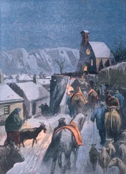 Tierweihnachten in den Cevennen, Illustration aus Le Petit Parisien, 27. Dezember 1908