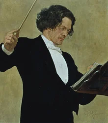 Anton Rubinstein (1829-94) dirigiert