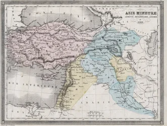 Kleinasien, Armenien, Mesopotamien, Assyrien und Syrien in der Antike - Tafel aus „Universal Atlas of Ancient and Modern Geography for the Use of Residential Schools“ von Vuillemin - ca. 1845