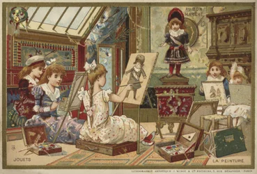 Au Bon Marché-Karten mit Kinderspielen