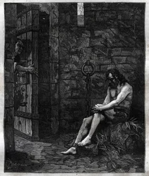 Balufeau im Bastille-Gefängnis von Ludwig XIII. - Ludwig XIII. ließ Jacques Baloufeau, genannt Saint-Angel, in die Bastille werfen - in „Paris a travers les siècles“