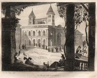 Basilika San Giovanni in Laterano, Rom - Gravur aus „Italien Picturesque - Historische und beschreibende Malerei von Italien“ von M. de Norvins, Ch. Nodier 1834-1836