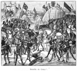 Schlacht von Crecy im Jahr 1346, Kopie von Froissarts Chroniken
