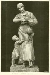 Schöne Künste, Das Brot, Gruppe von Albert Lefeuvre (Gravur)