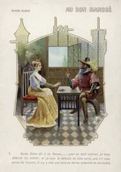 Blaubart verbietet seiner Frau, sein Zimmer zu betreten