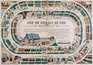 Brett für ein Eisenbahnspiel, 1850