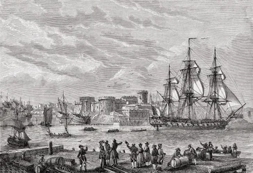 Brest im Jahr 1791, graviert von Le Breton, aus 