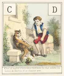 C D: Katze und Herrchen verstehen sich sehr gut, die Katze knospt Bastien