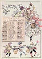 Kalender für den Herbst 1886, ca. 1885