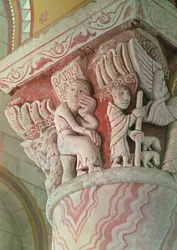 Kapitel aus dem Chor, das Babilonia Deserta darstellt (Kalkstein)