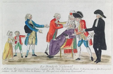 Karikatur auf die Nationalisierung des Kirchenbesitzes in Frankreich während der Französischen Revolution, 1792