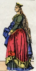 Karolingische Dynastie: Porträt von Judith von Bayern, Königin der Franken, Ehefrau von Ludwig I. dem Frommen