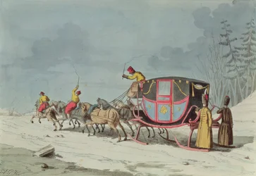 Kutsche auf Schlitten