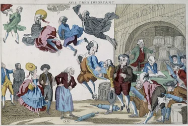 Karikatur über Luftkutschen