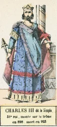 Karl III der Einfältige, 31. König, bestieg den Thron 898, gestorben 923
