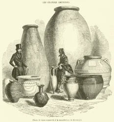 Auswahl an Vasen, aufbewahrt in der Manufaktur von Sevres